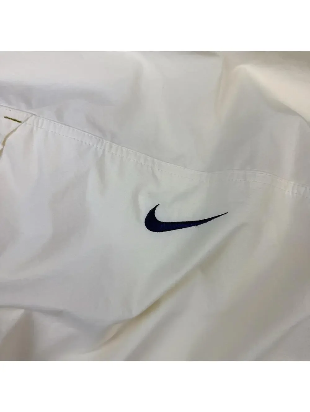Nike 90s cream navy gold colorblock crop windbreaker jacket size L